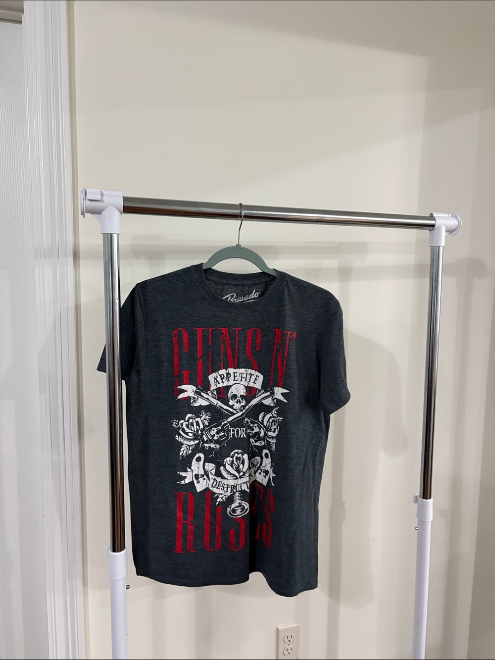 Bravado Charcoal Graphic Tee with Red and White Print